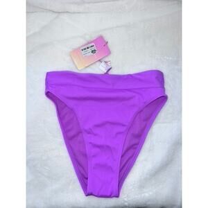 NWT Stoney Clover Lane Women's High-Waist Bikini‎ Bottom Purple Size Small